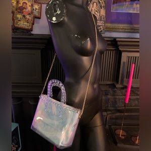 Blues and Purple Tie Dye Clear Jelly Bag